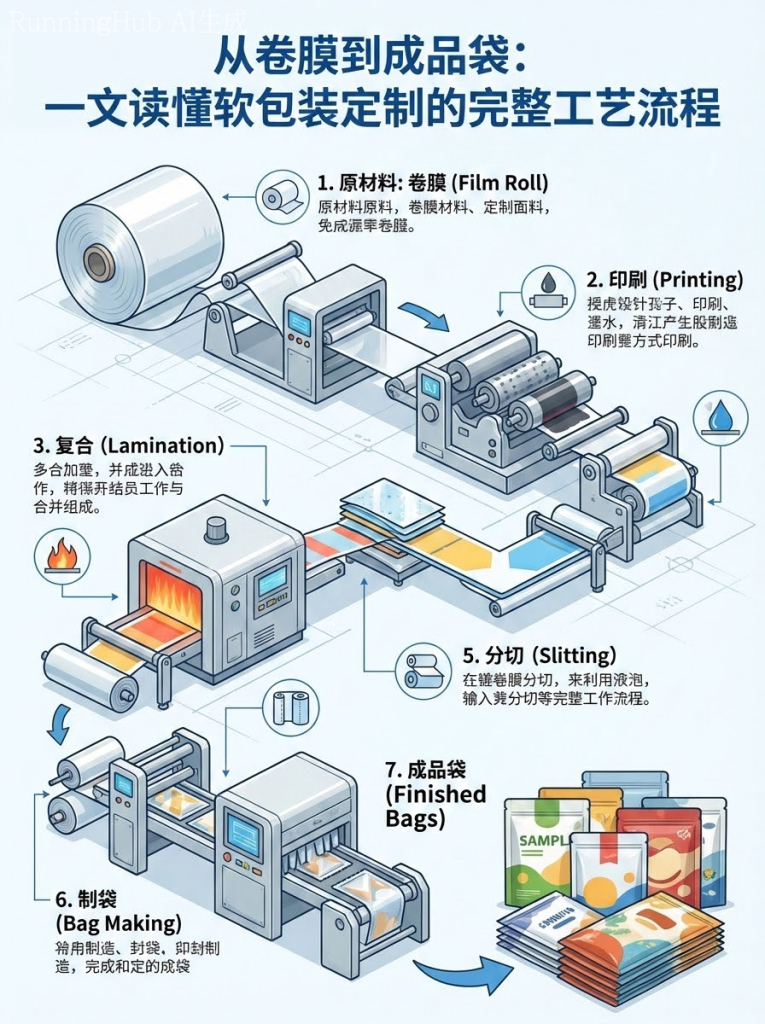 从卷膜到成品袋：一文读懂软包装定制的完整工艺流程