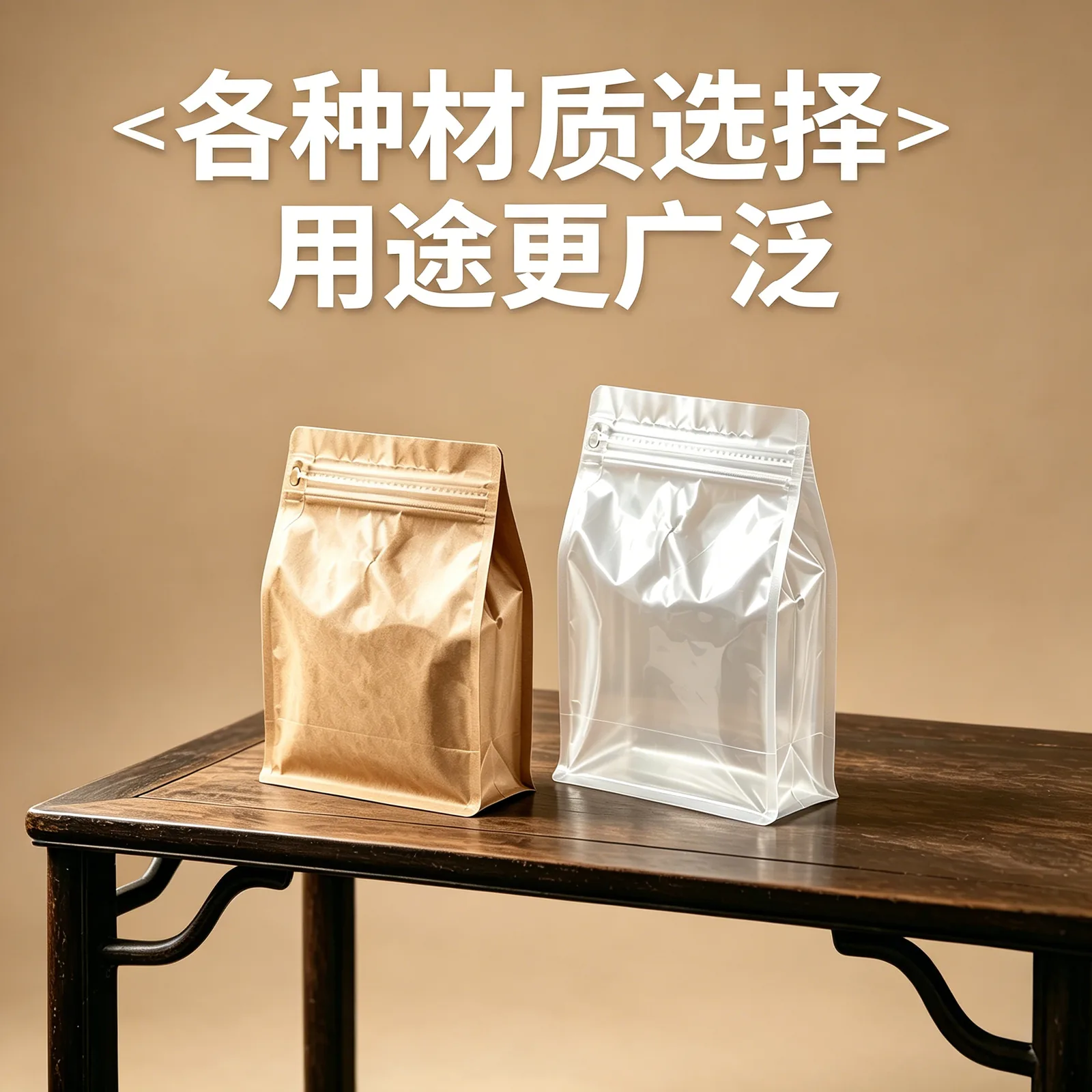透明与镀铝八边封包装袋材质选择