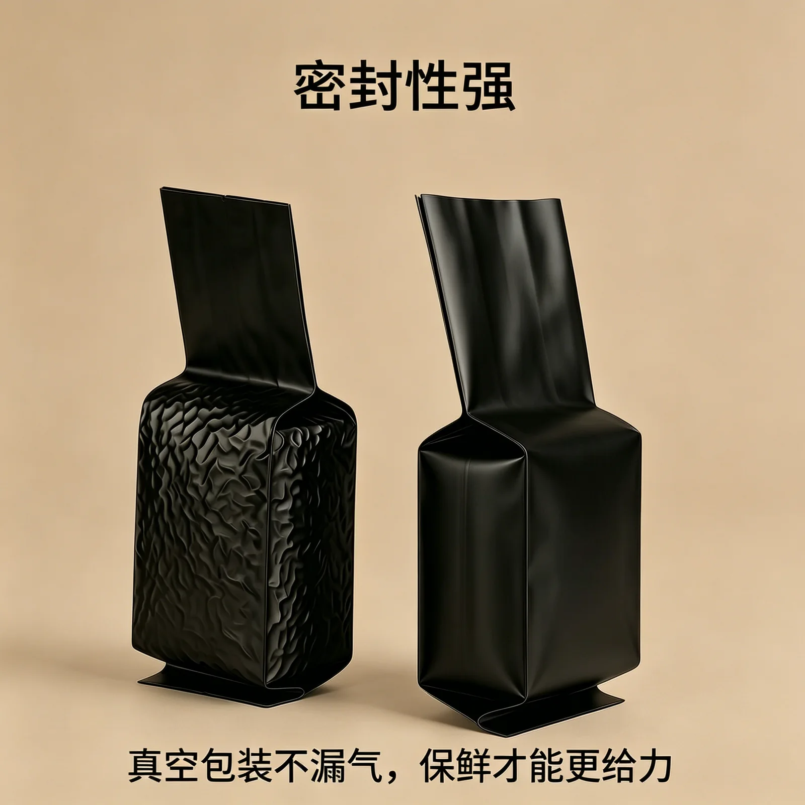 黑色纯铝真空包装袋展示