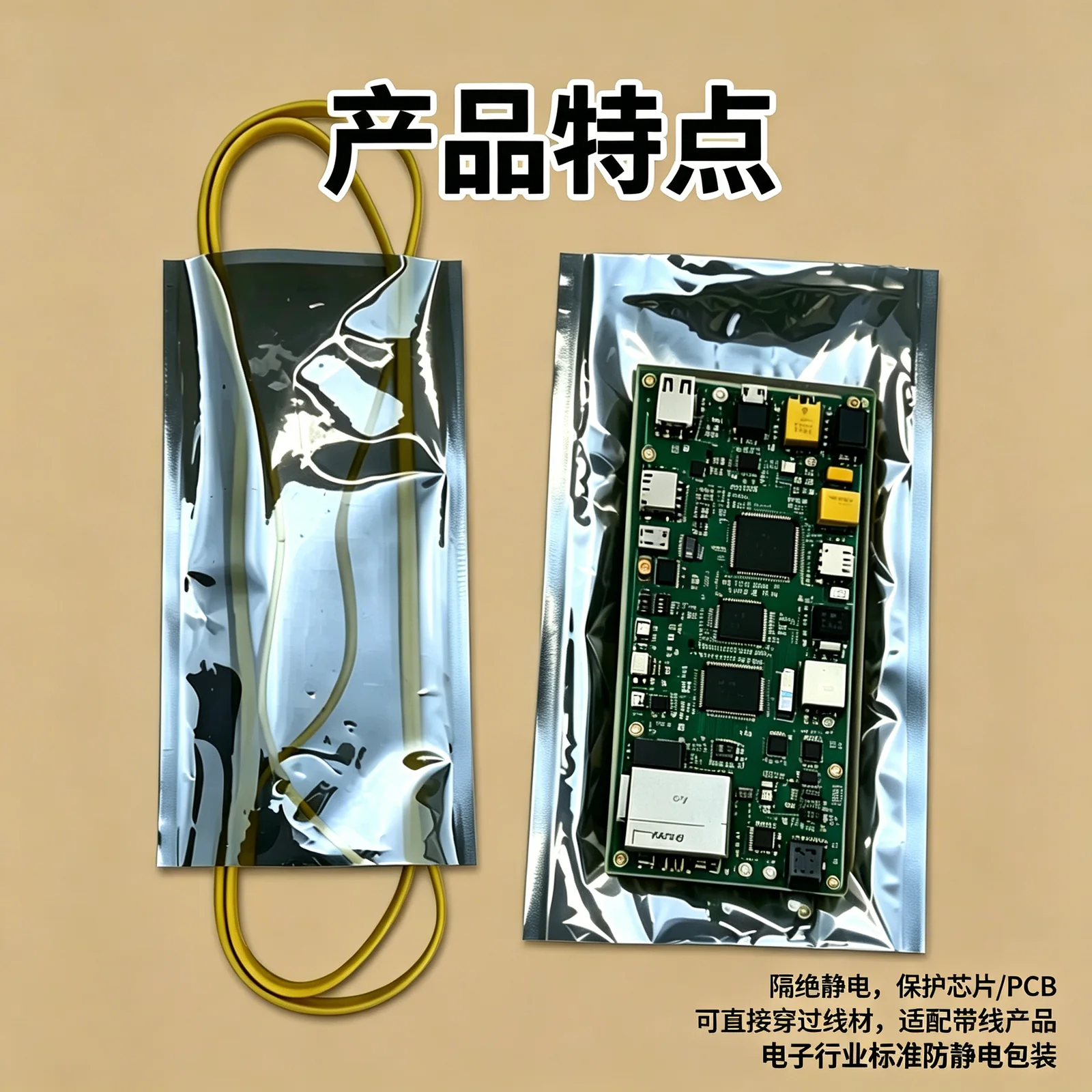 防静电卷料制袋与PCB包装示意