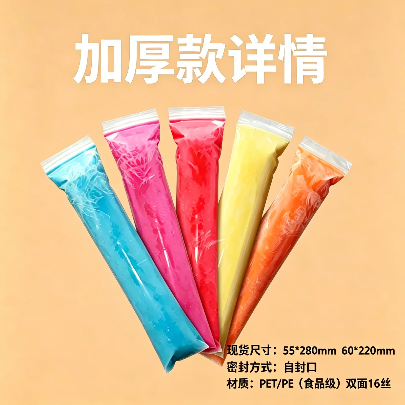 透明棒棒冰袋现货规格展示
