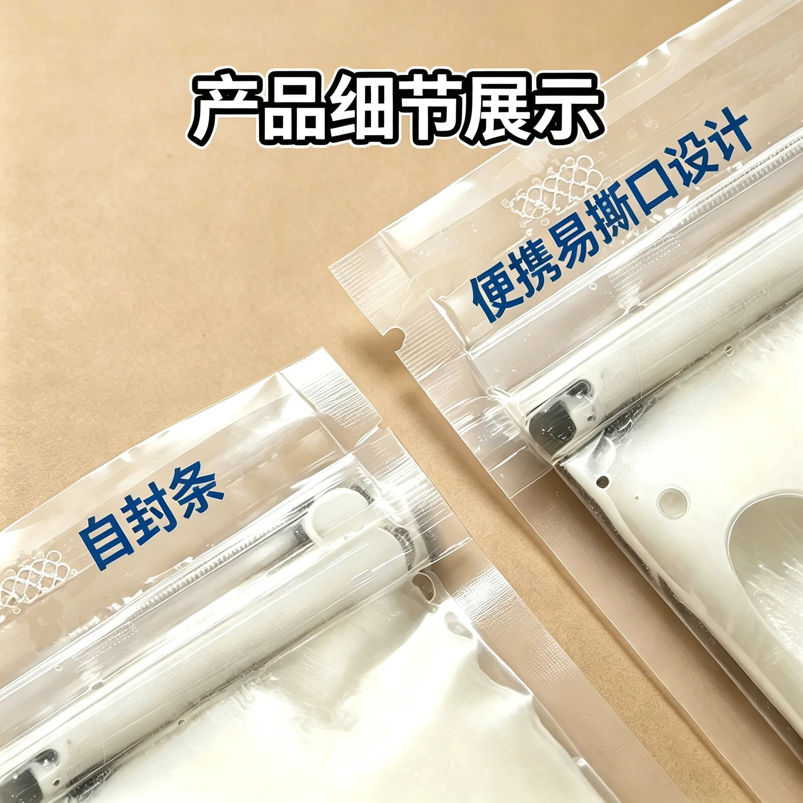 棒棒冰袋自封条和易撕口细节