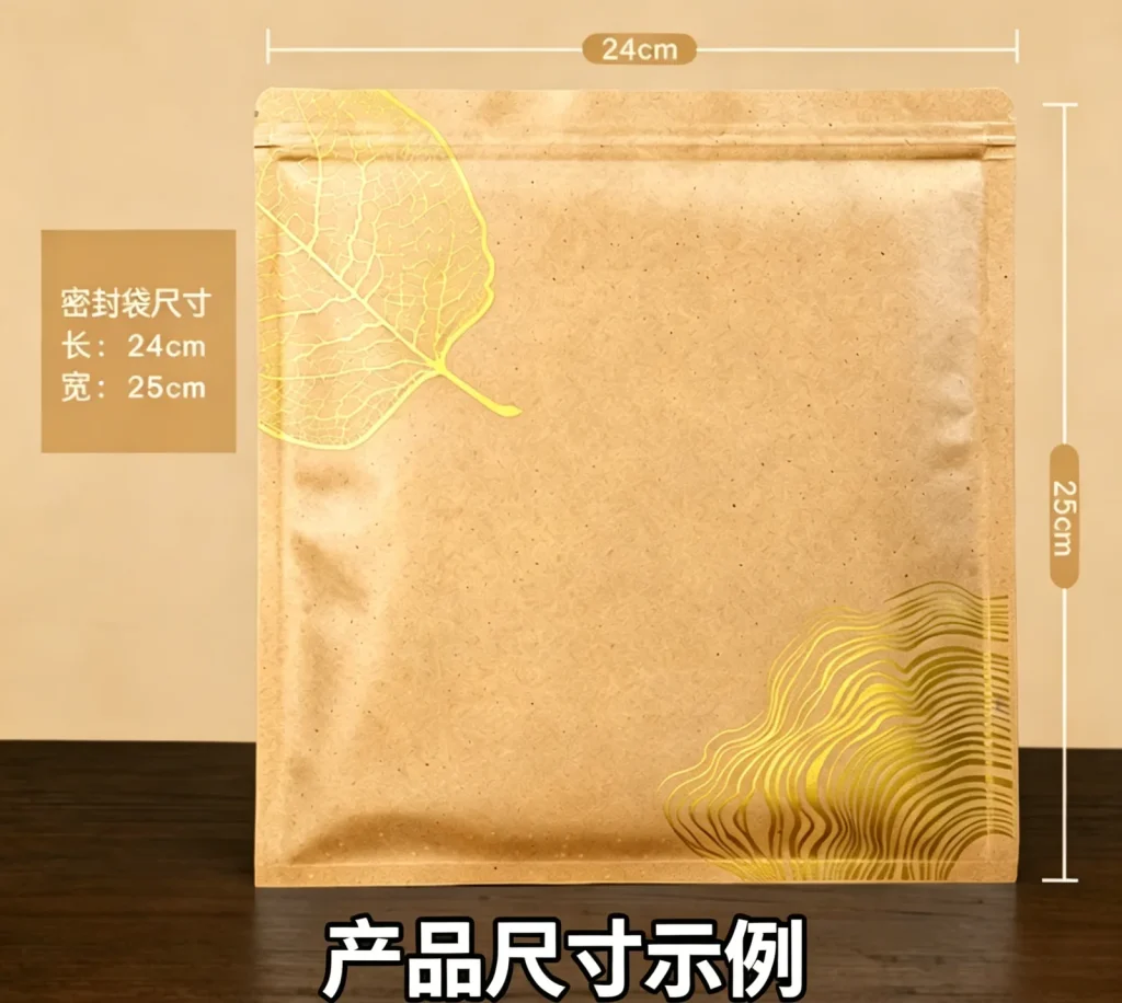 茶饼铝箔自封袋厂家_现货支持尺寸材料印刷定制