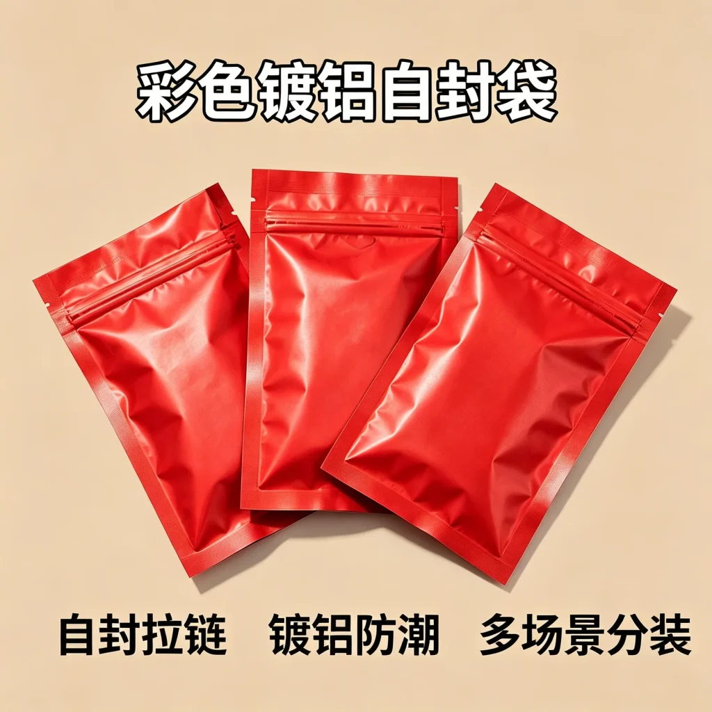 彩色镀铝平底自封袋厂家_现货支持尺寸材料印刷定制