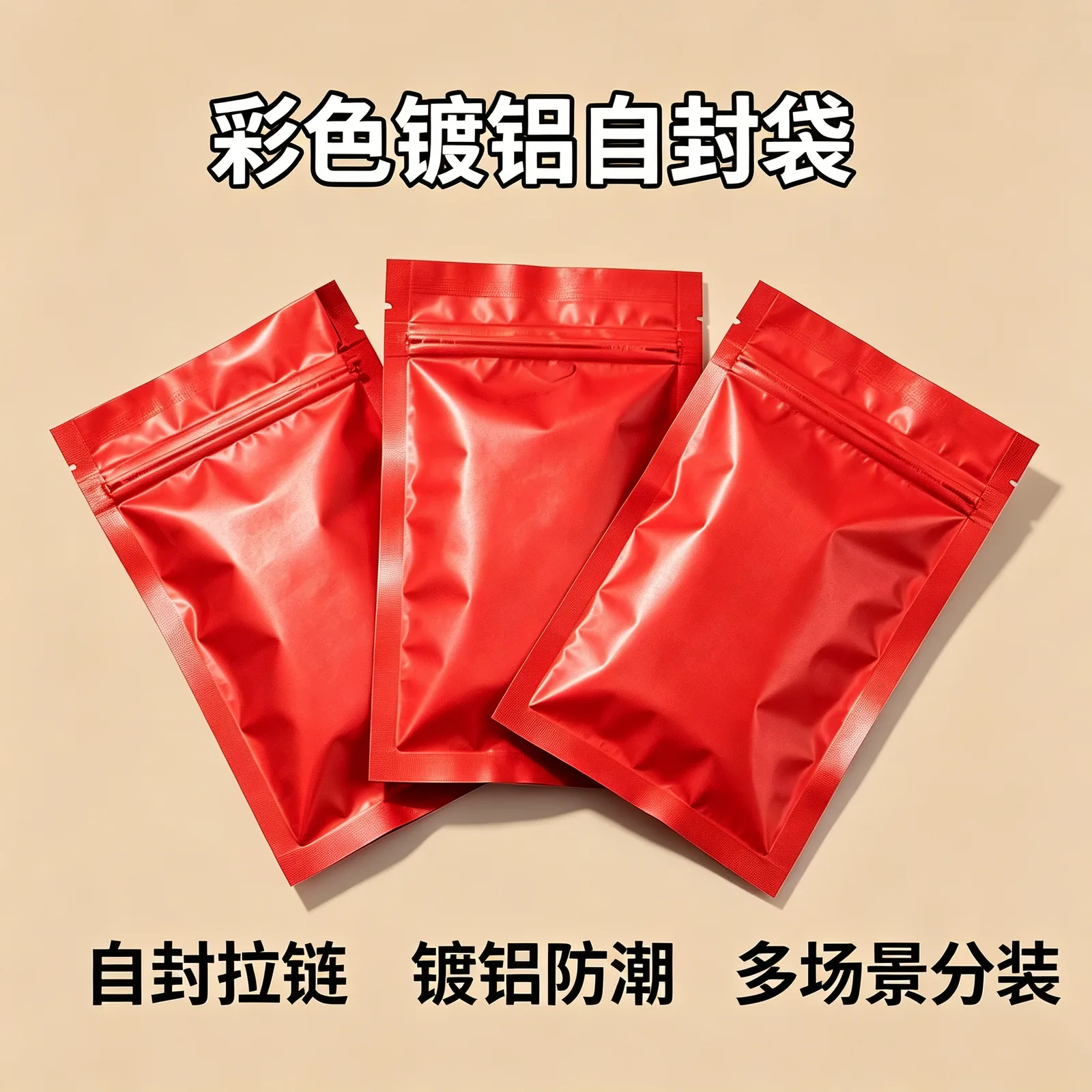 彩色镀铝平底自封袋详情图1