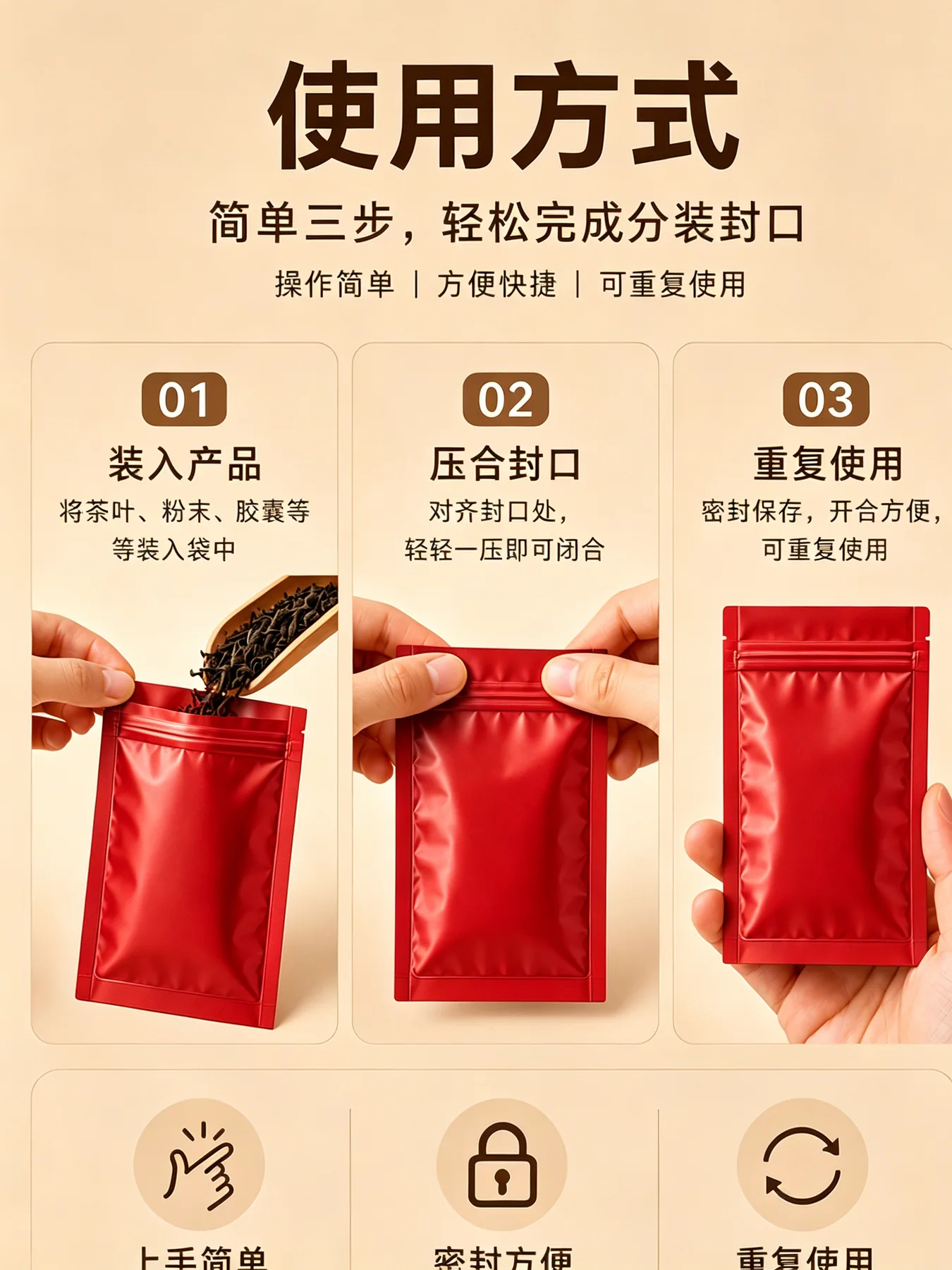 彩色镀铝平底自封袋详情图4