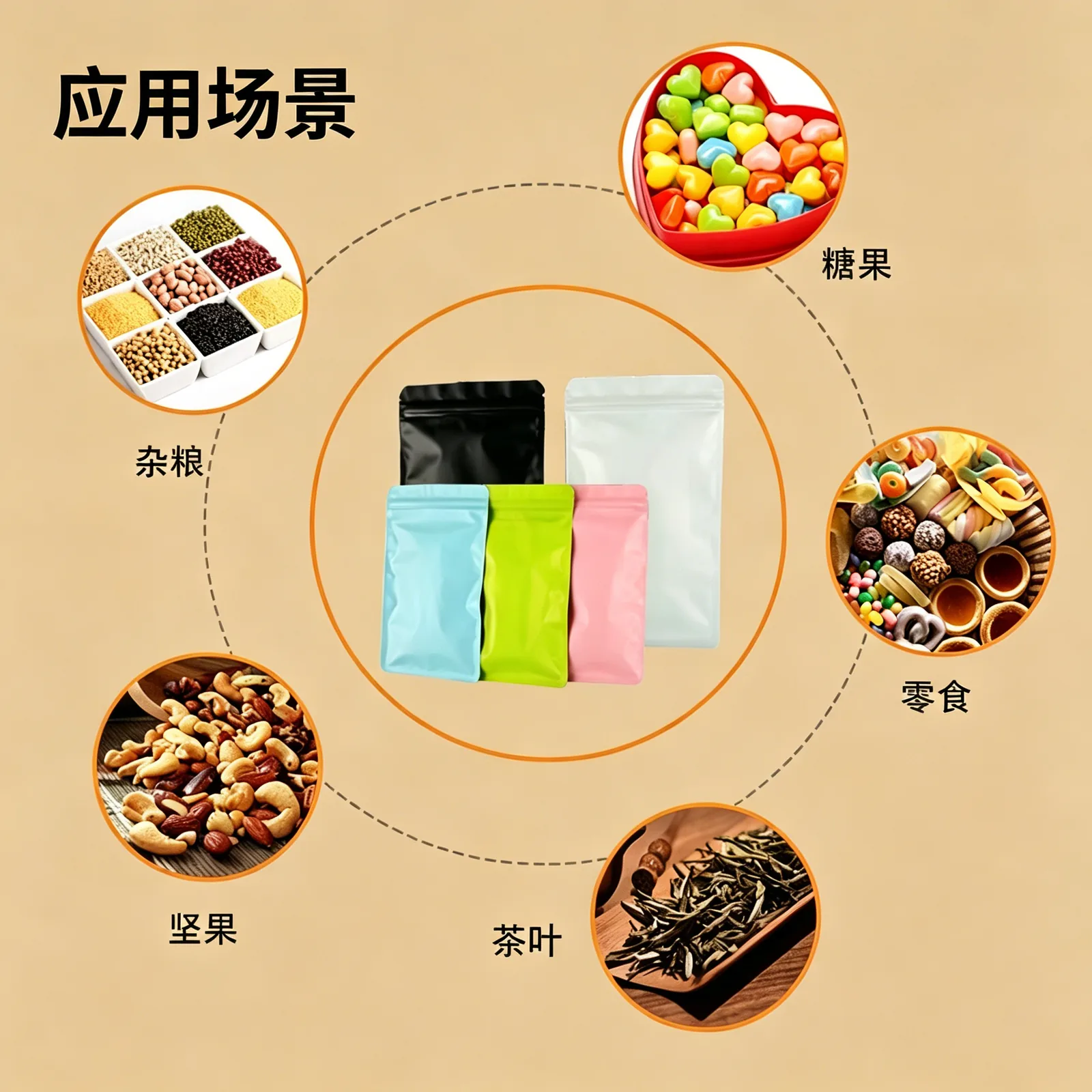 磨砂彩色平底自封袋产品图3