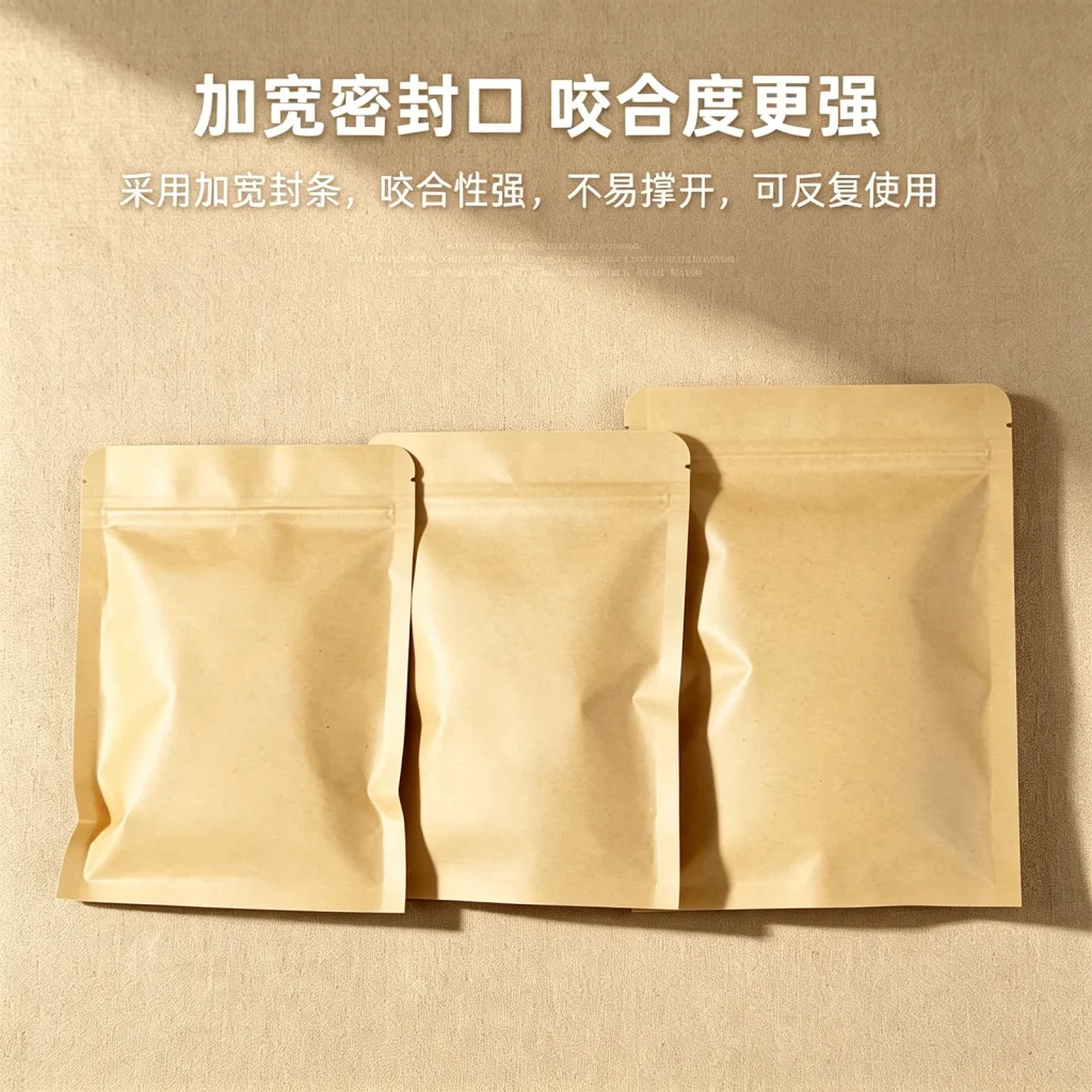 定制牛皮纸袋自封袋厂家_现货支持尺寸材料印刷定制